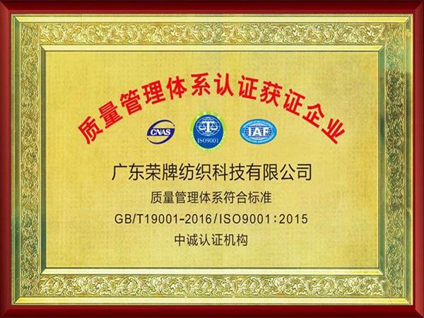 世界杯官网中文版2005年至2018年通过ISO质量管理体系认证